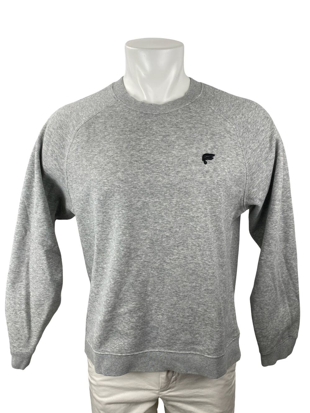 Fabletics Men's Gray Logo Long Sleeve Crew Neck Heather Sweatshirt Top Size L